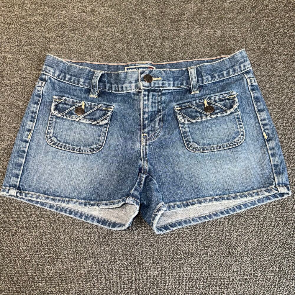 VTG Y2K Old Navy Ultra Low Waist Mini Denim Shorts Women's Size 4 Fall 2005